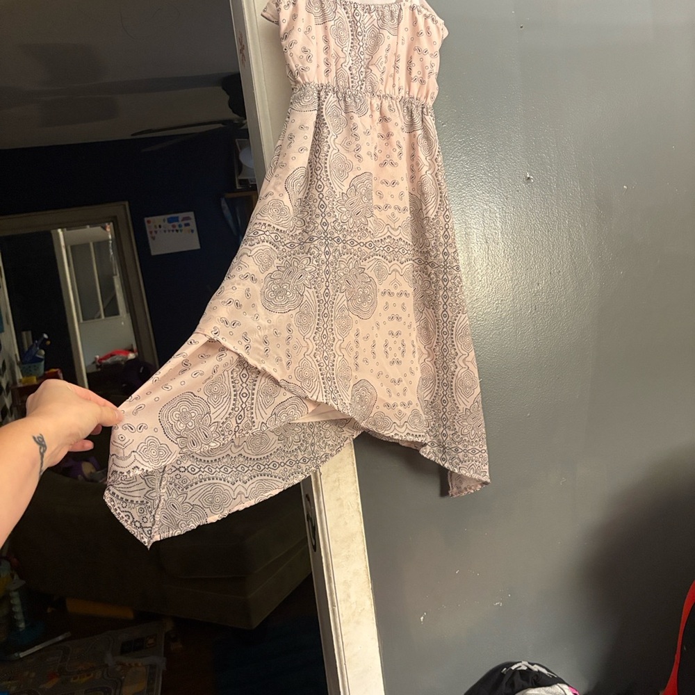 Pink Paisley Asymmetrical Dress Kids size 7/8 - Picture 7 of 9